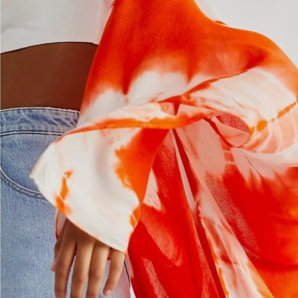 Free people, tie-dye cotton kimono